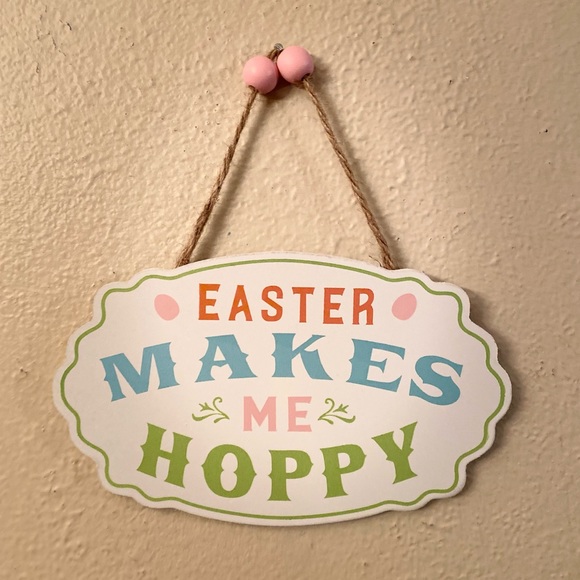 Happy Easter Hanging Wall Decor Signs Set of 2, Easter Makes Me Hoppy - Picture 12 of 16